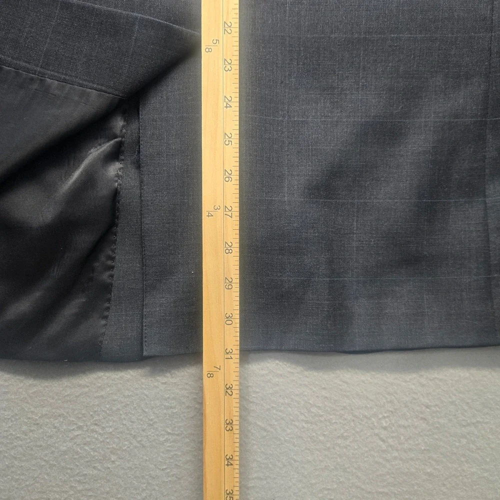 Lauren Ralph Lauren Mens 46R Wool Suit Jacket Blazer Navy Blue Glen‎ Plaid 46 R